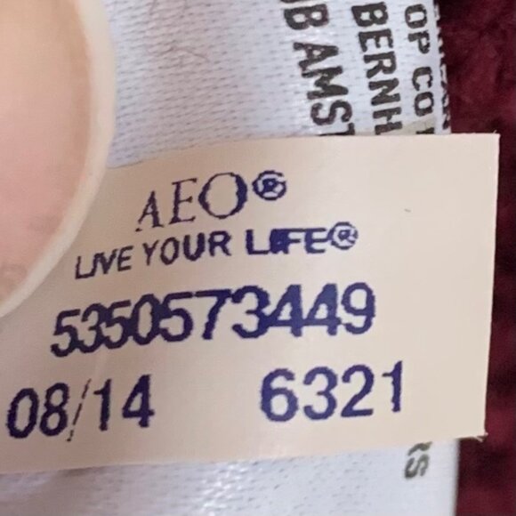 Crochet Cowl Neck Tunic Sweater Pullover Oversized Red Knit M American Eagle - Picture 9 of 9